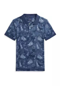Ralph Lauren Childrenswear Boys 2-7 Nautical Printed Cotton Mesh Polo Shirt | Belk