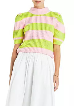 ENGLISH FACTORY Stripe Mockneck Sweater | Belk