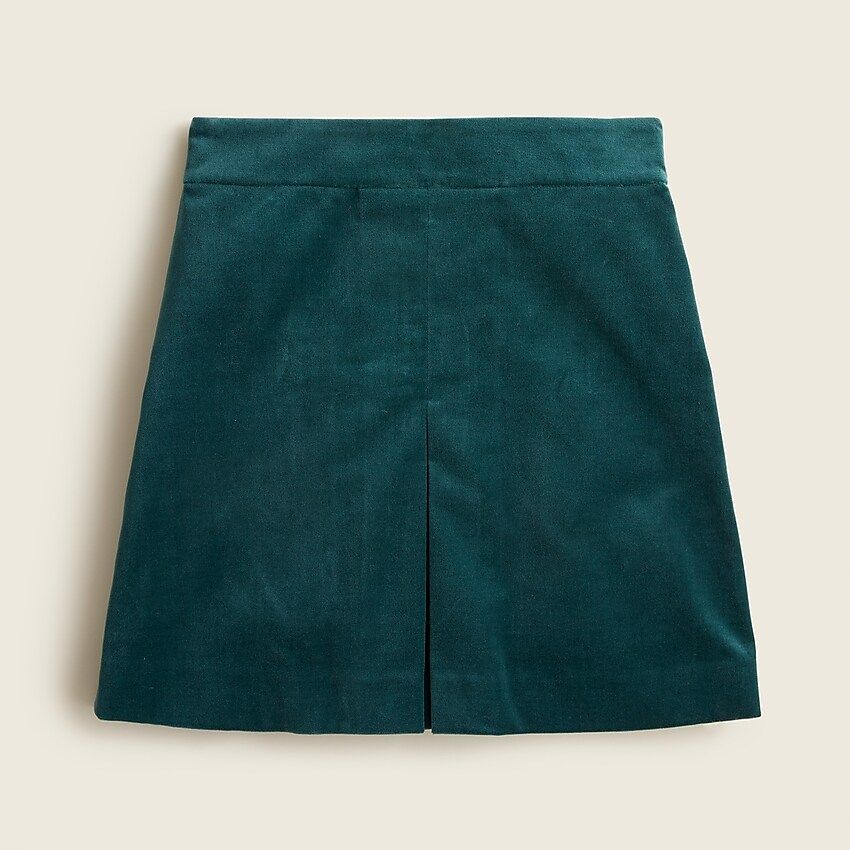 Pleated mini skirt in velvet | J.Crew US