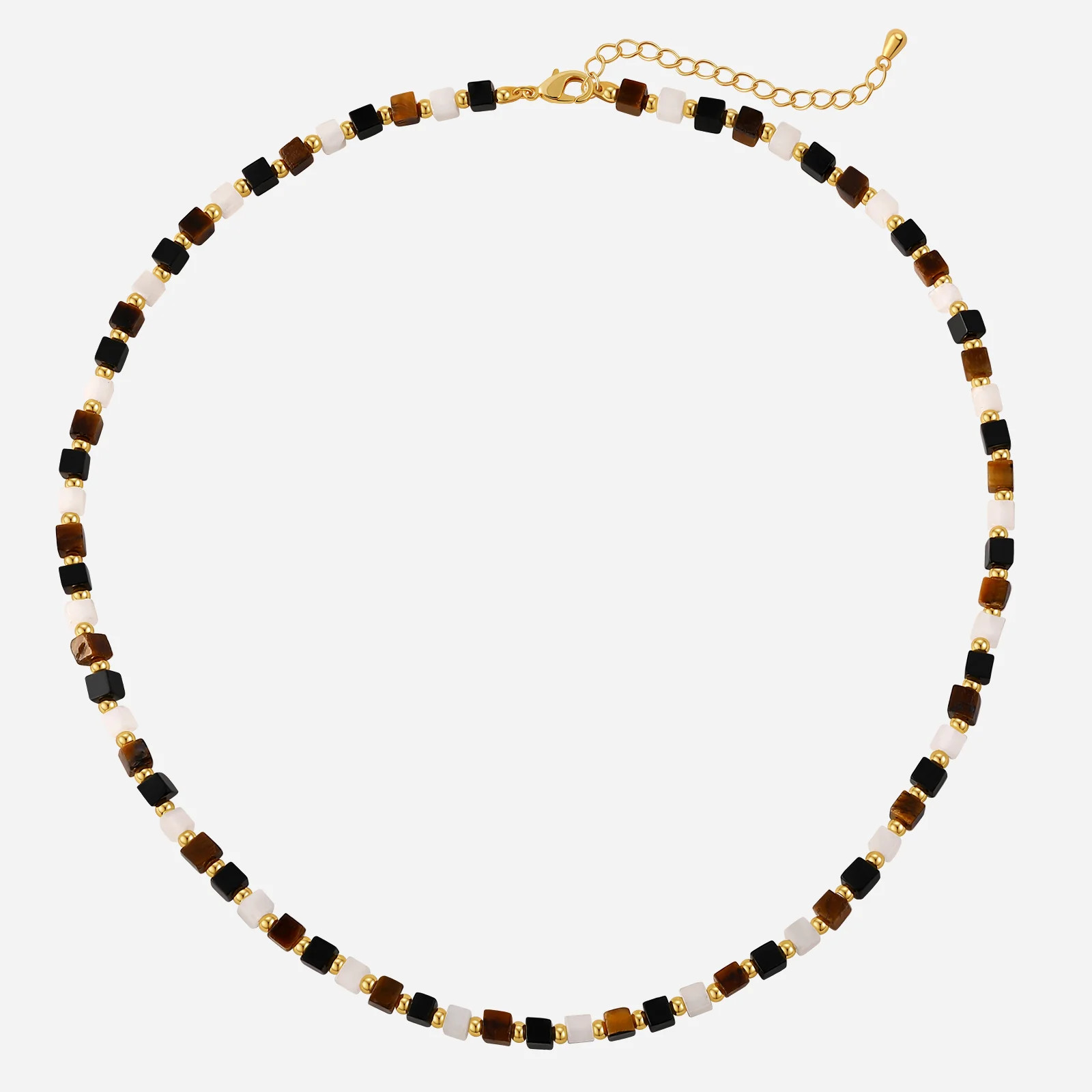 「Marble」Natural Square Gemstone Necklace | Suihe Jewelry