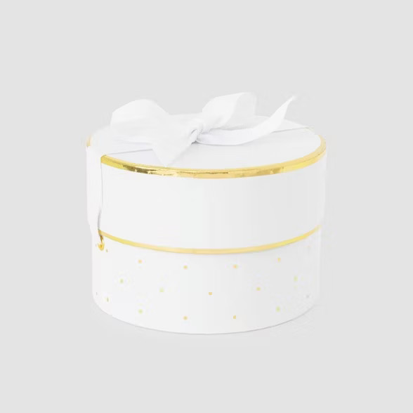 Gold Dots on White Small Round Box - Sugar Paper™ | Target