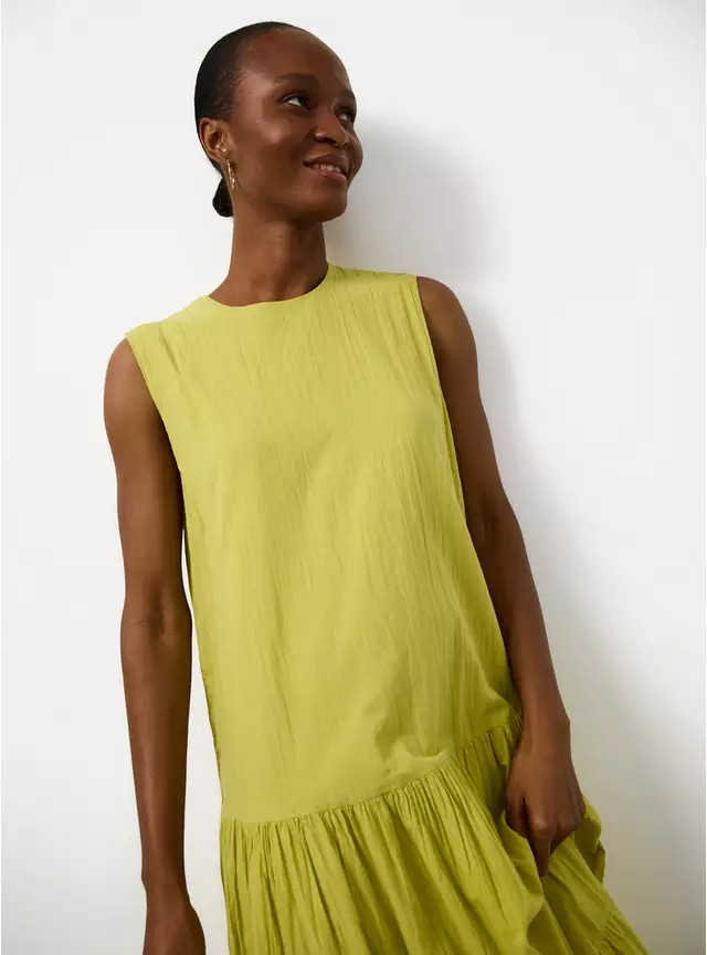 Buy Lime Drop Waist Sleeveless Tiered Dress 12 | Midaxi | Tu | Tu Clothing