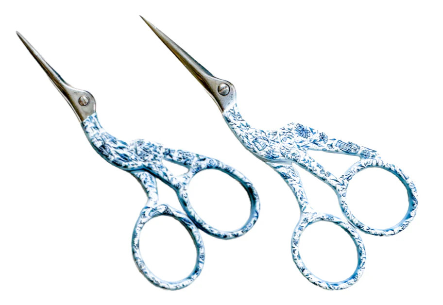 Needlepoint Print Crane Scissors | Penny Linn Designs