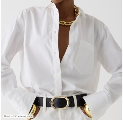 J.Crew Garçon classic shirt in cotton poplin white preppy 90s preppy sz 8 | eBay US