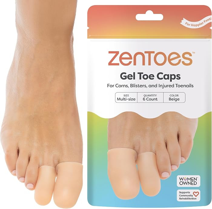 ZenToes Gel Toe Caps \u2013 Silicone Toe Protectors for Cushioning & Nail Coverage \u2013 Relief ... | Amazon (US)