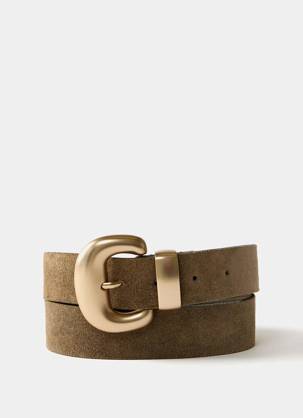 Khaki Suede Wide Belt | Mint Velvet (US)