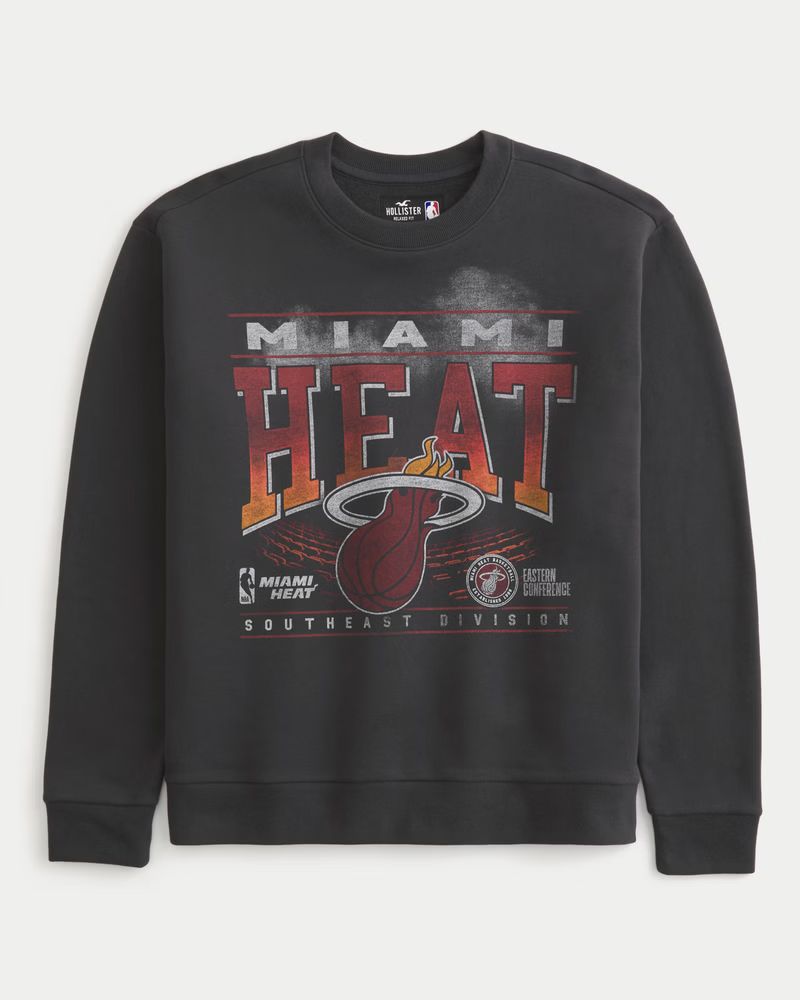 Relaxed Miami Heat Graphic Crew Sweatshirt | Hollister (US)