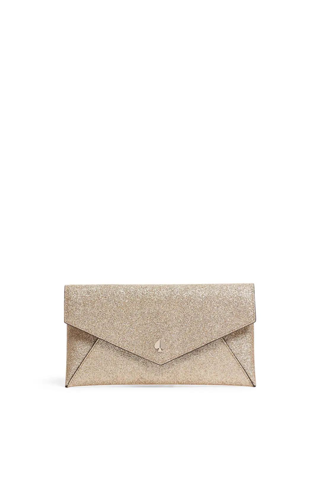 kate spade new york accessories Pale Gold Burgess Court Chain Clutch | Rent The Runway