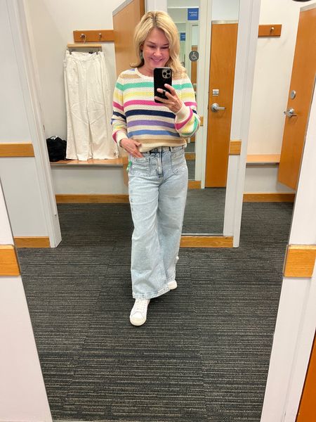 New arrivals at Gap. Love these crochet wearers and wide leg jeans with front pockets. I’m in a medium top and 29 Regular jeans. They come in short and tall as well. 

#LTKSeasonal #LTKFind #LTKstyletip