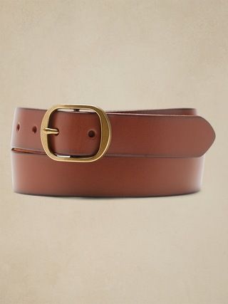 Oval Buckle Leather Belt | Banana Republic (US)