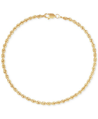 Lightweight Glitter Rope Link Chain Bracelet in 10k Gold - Macy's | Macy's