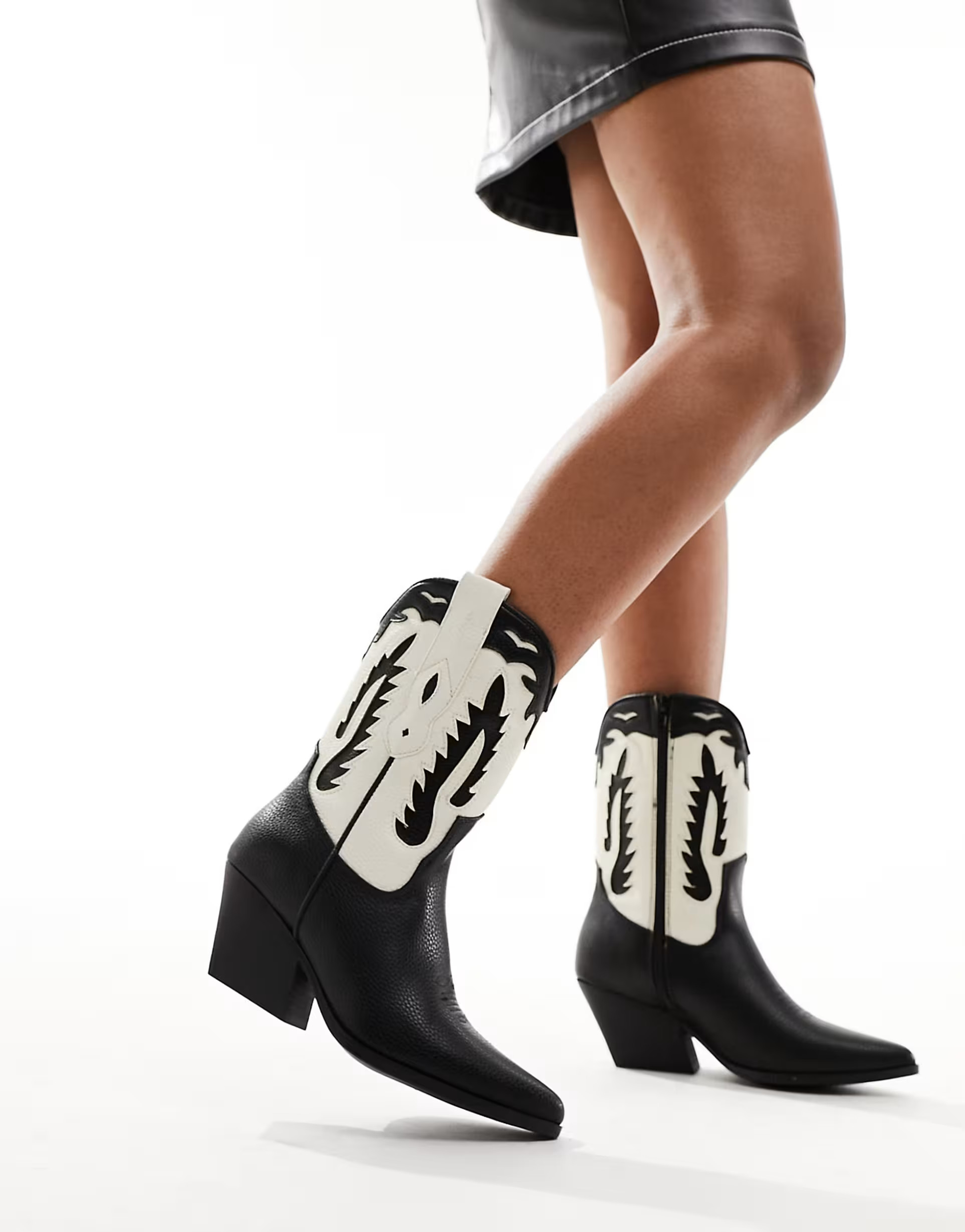 Truffle Collection western boots in black and white contrast | ASOS | ASOS (Global)