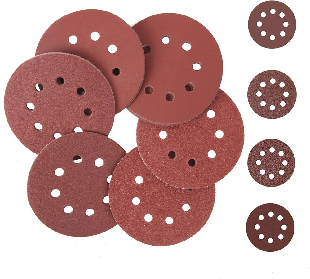 KAFUWELL 5 Inch Sanding Discs Hook and Loop, 8 Hole Random Disc Sanders & Orbital Sander Sandpape... | Amazon (US)