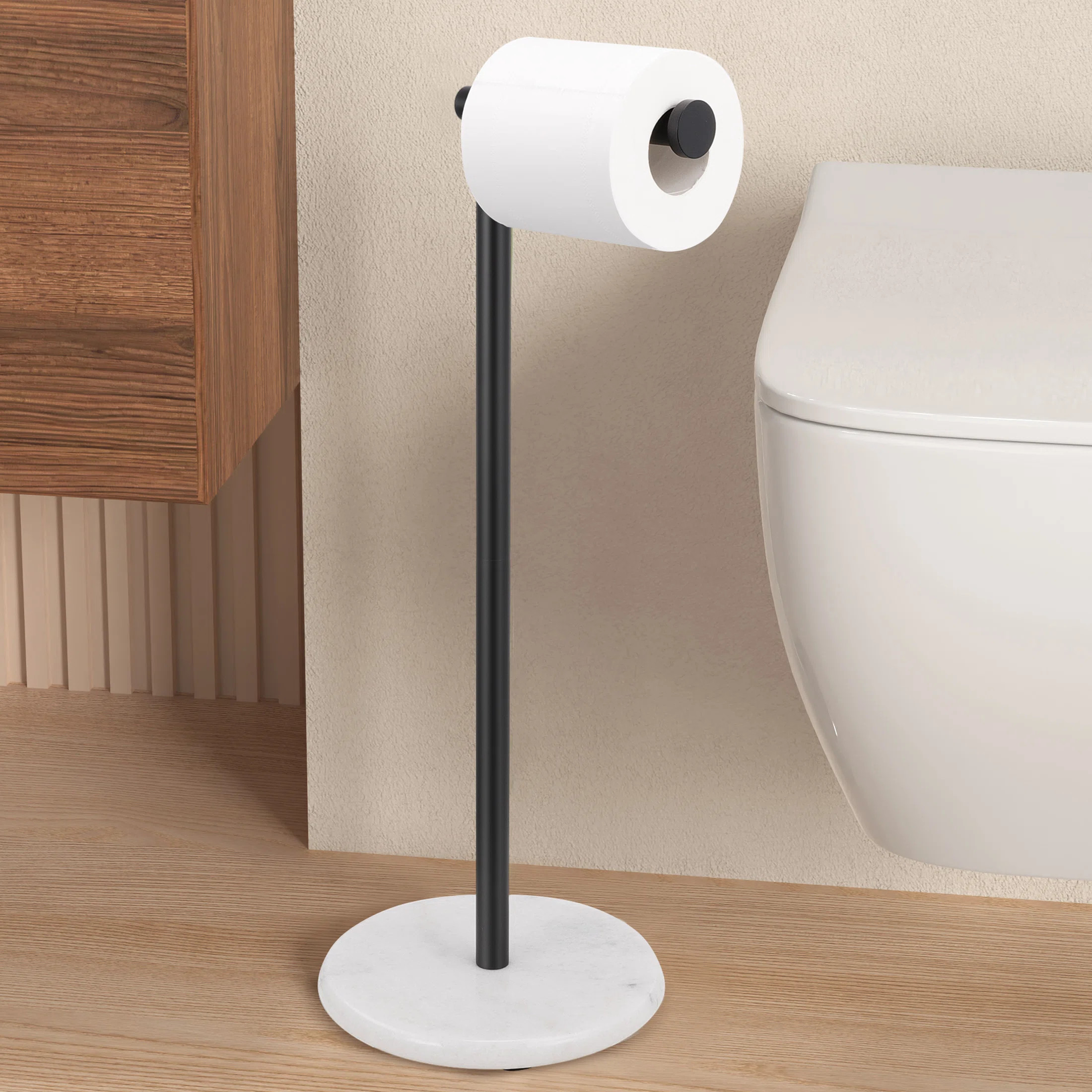 KES Freestanding Bathroom Toilet Paper Roll Holder Stand Marble Stand Up SUS304 Stainless Steel &... | Wayfair North America