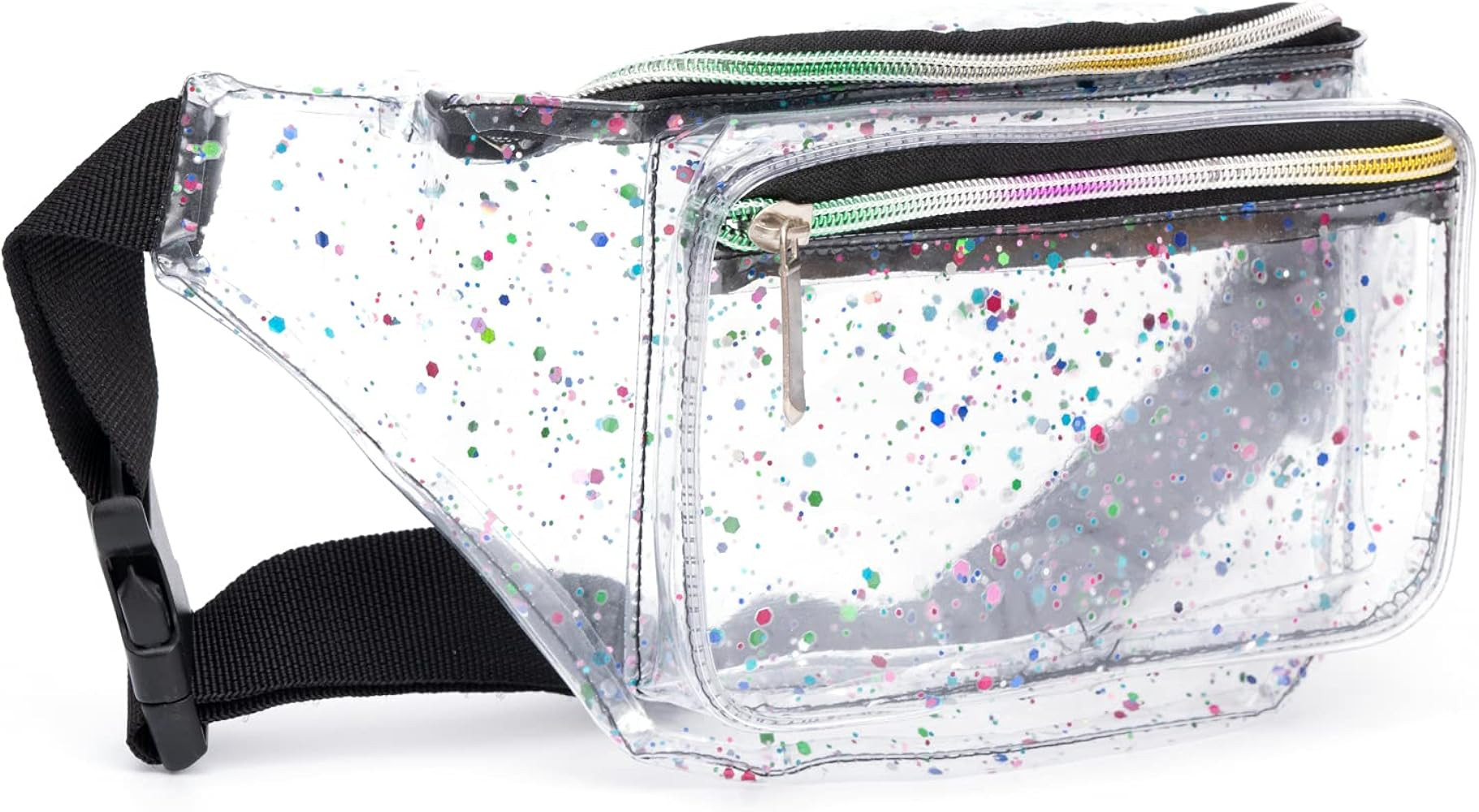 Festival Rave 80S 90S Holographic Transparent Multicolor Fanny Pack for Women Girls Concert Waist... | Amazon (US)
