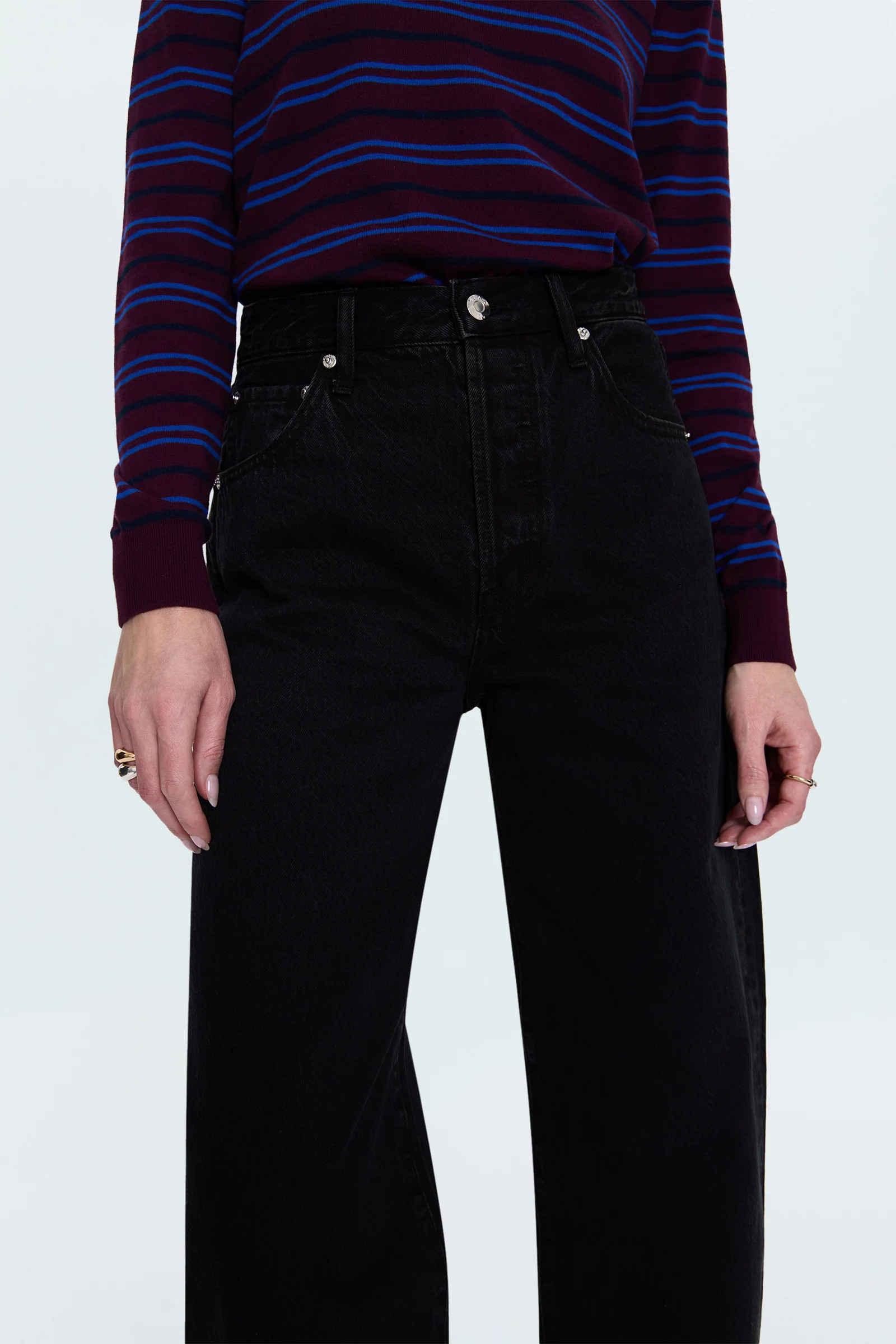 Tate High Rise Bowed Wide Leg Jean - Midnight Hour | Pistola Denim