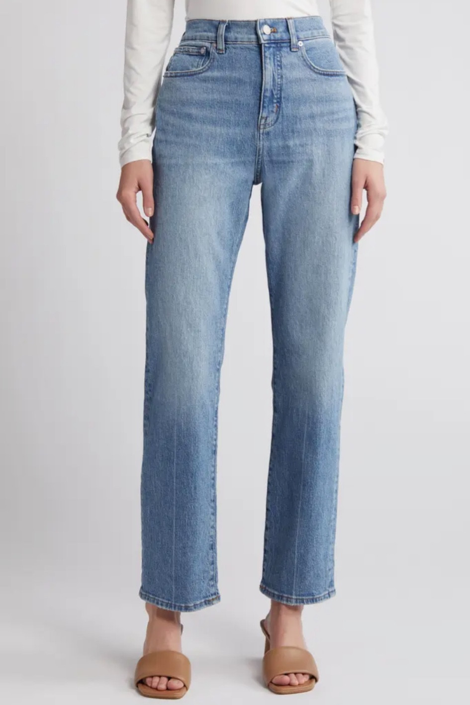 The '90s Creased High Waist Straight Leg Jeans
Madewell

Madewell's cheekiest style yet, these '90s-inspired jeans fit snugly through the hips and thighs and have old-school deep creases down the straight legs. This full-length pair features the holds-you-in sorcery of Magic Pockets™ in front and a higher back rise for a curve-enhancing lift

#LTKFindsUnder100 #LTKStyleTip #LTKWorkwear