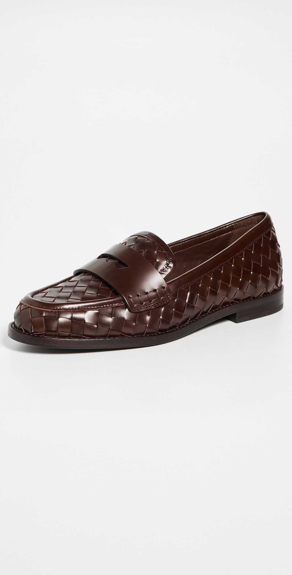 Loeffler Randall Rachel Woven Leather Loafers Espresso 10 | Shopbop
