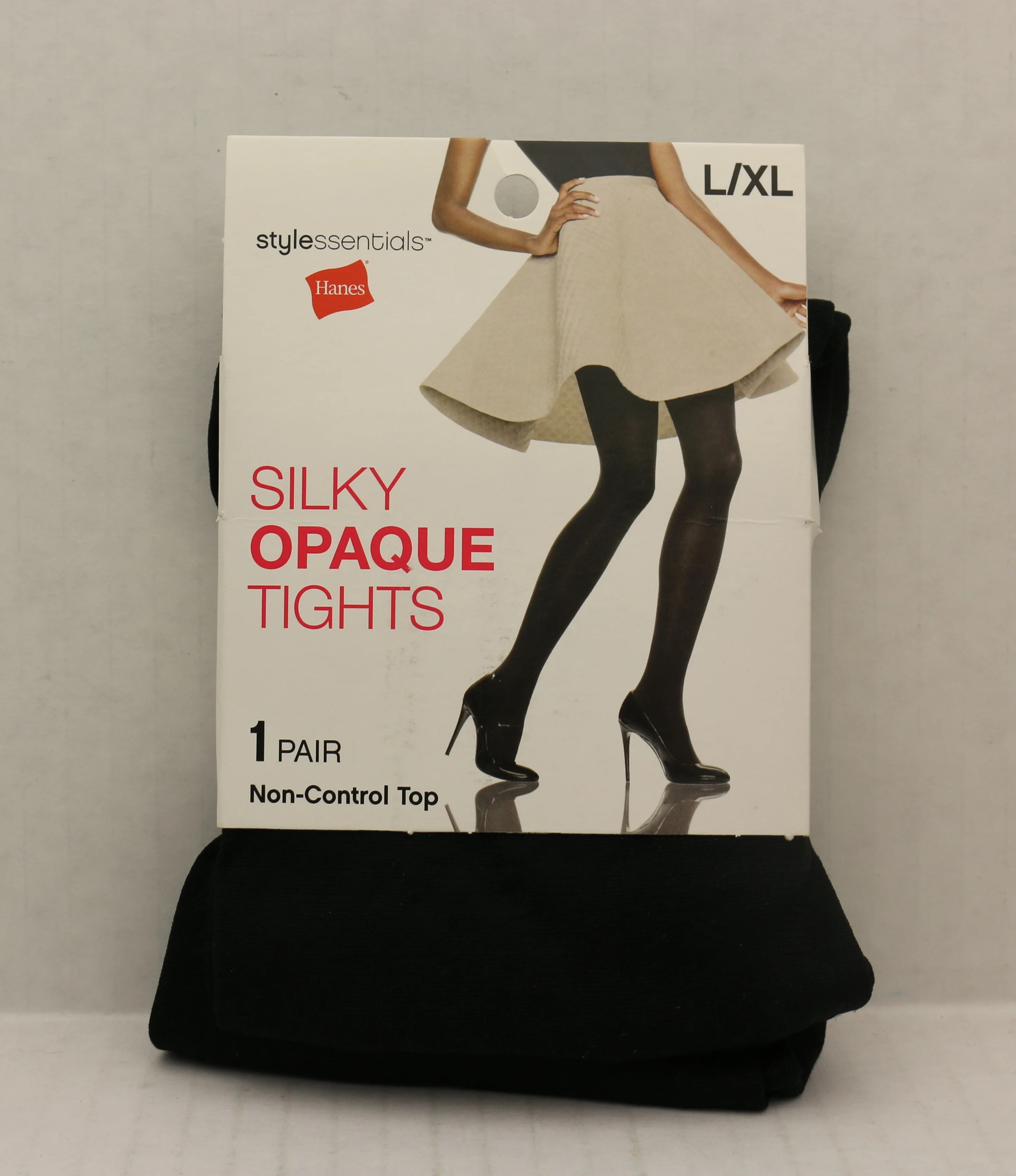 Hanes StyleEssentials Silky Opaque Tights, L/XL, Black, Non Control Top | Walmart (US)