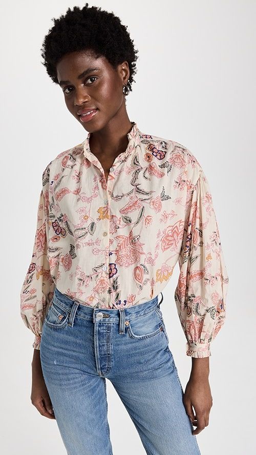 Poet Coral Flower Blouse | Shopbop