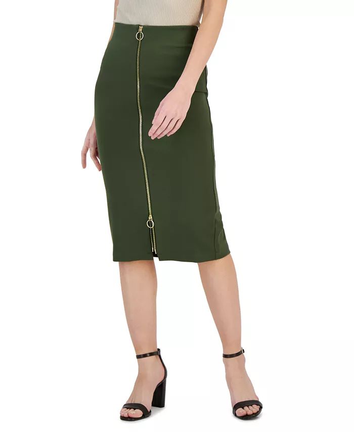 Women's Ponte Zip-Front Pencil Skirt, Created for Macy's | Macy's