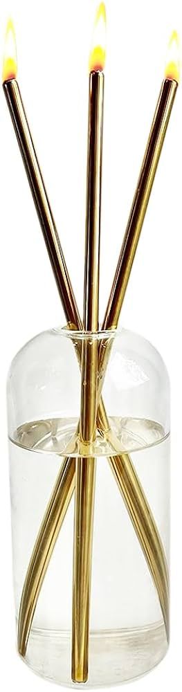 Infinity Designs I Elegant Metal Candle in Glass Vase with Unscented, Clean Burning, Nontoxic, Smoke | Amazon (US)