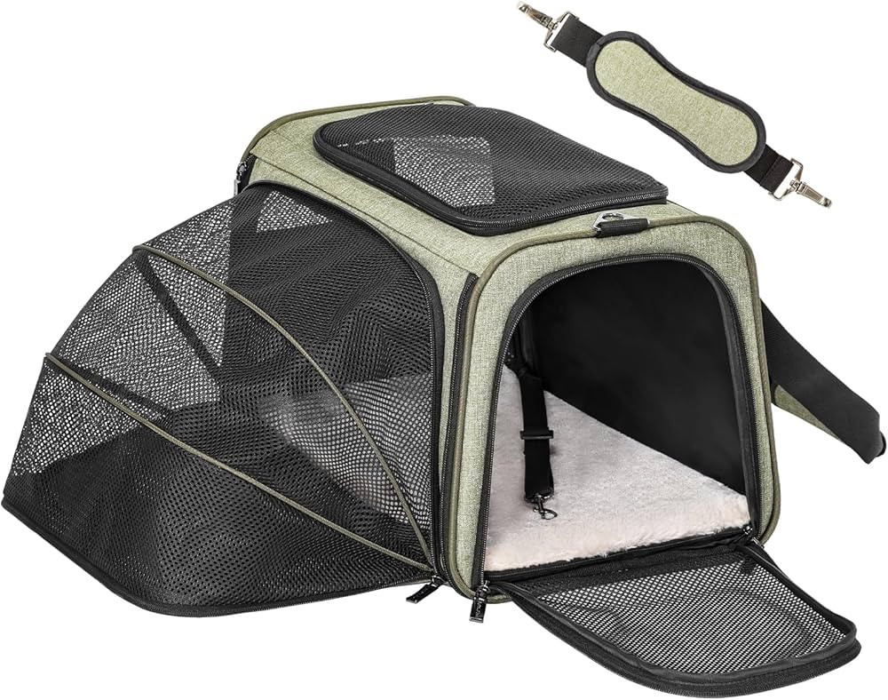 Petsfit Expandable Cat Carrier Dog Carrier,Airline Approved Soft-Sided Portable Pet Travel Washab... | Amazon (US)