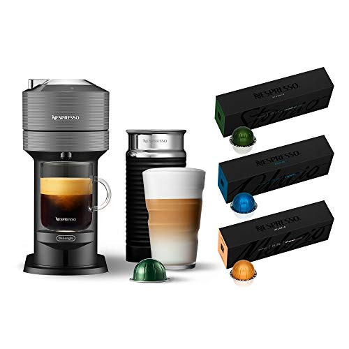 Nespresso Vertuo Next Coffee and Espresso Machine by De'Longhi, Dark Grey w/Aeroccino Milk Frother, One Touch Brew, Single-Serve Coffee and Espresso Maker | Amazon (US)