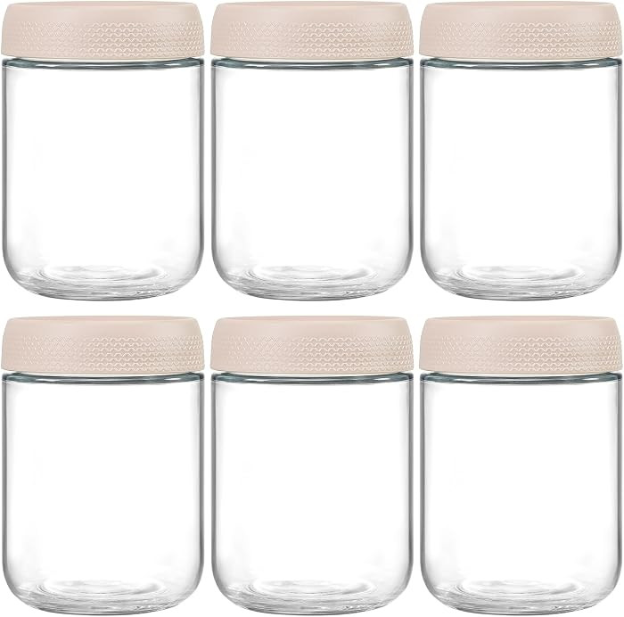 NETANY 6-pack 16oz Glass jars with Airtight Lids, Overnight Oats Containers with Lids, Wide mouth... | Amazon (US)