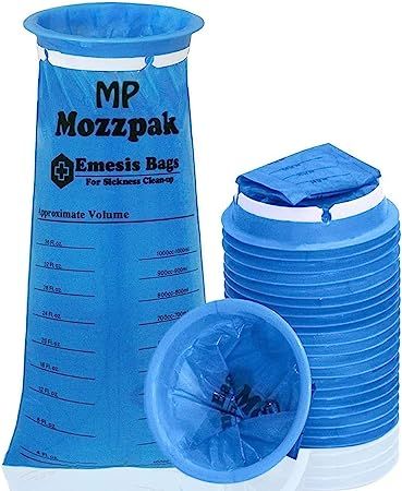 MP MOZZPAK Vomit Bags – 24 Pack – 1000ml Emesis Bags – Leak Resistant, Medical Grade, Porta... | Amazon (US)