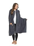 Barefoot Dreams CozyChic Hooded Cape, Slate Blue, One Size | Amazon (US)