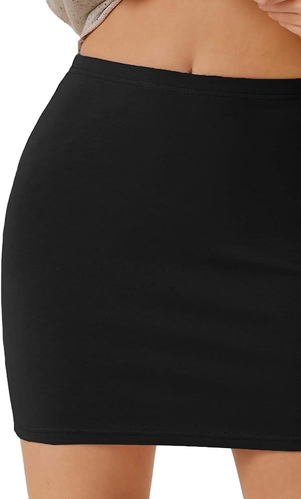Verdusa Women's Basic High Waisted Pencil Bodycon Short Skirt | Amazon (US)