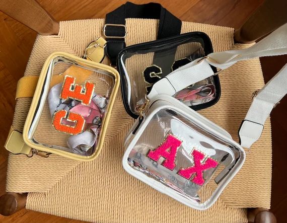 Customizable Stadium Approved Bags, For Concert Purse, Chenille Letters, bag with Strap, High Qua... | Etsy (US)