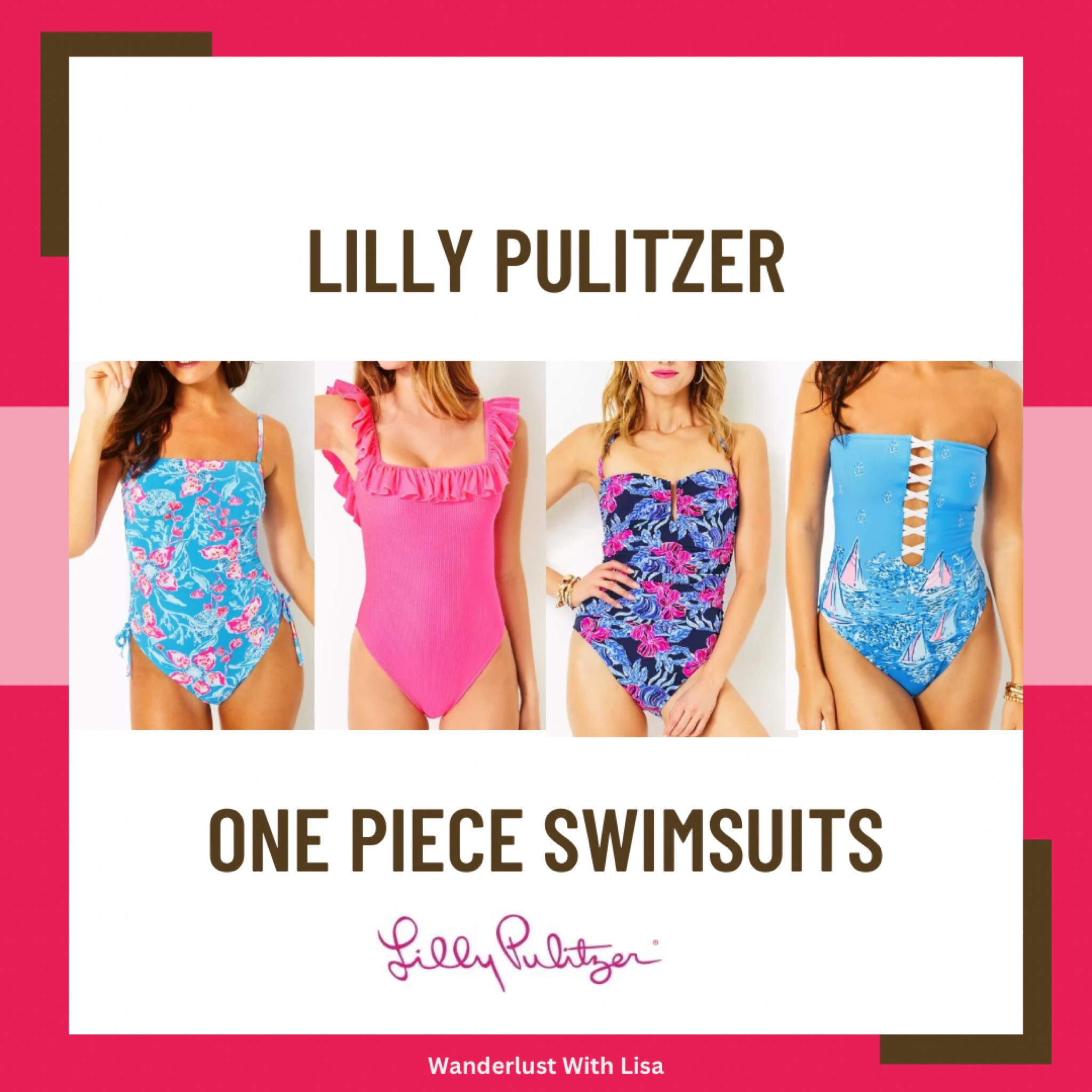 One piece bathing suits from Lilly Pulitzer! 
Amazing quality swimsuits with tummy control! 

Pink swimsuits, summer swimsuits, resort wear, one piece swimsuits, summer season, floral patterns 

#LTKSeasonal #LTKTravel #LTKSwim