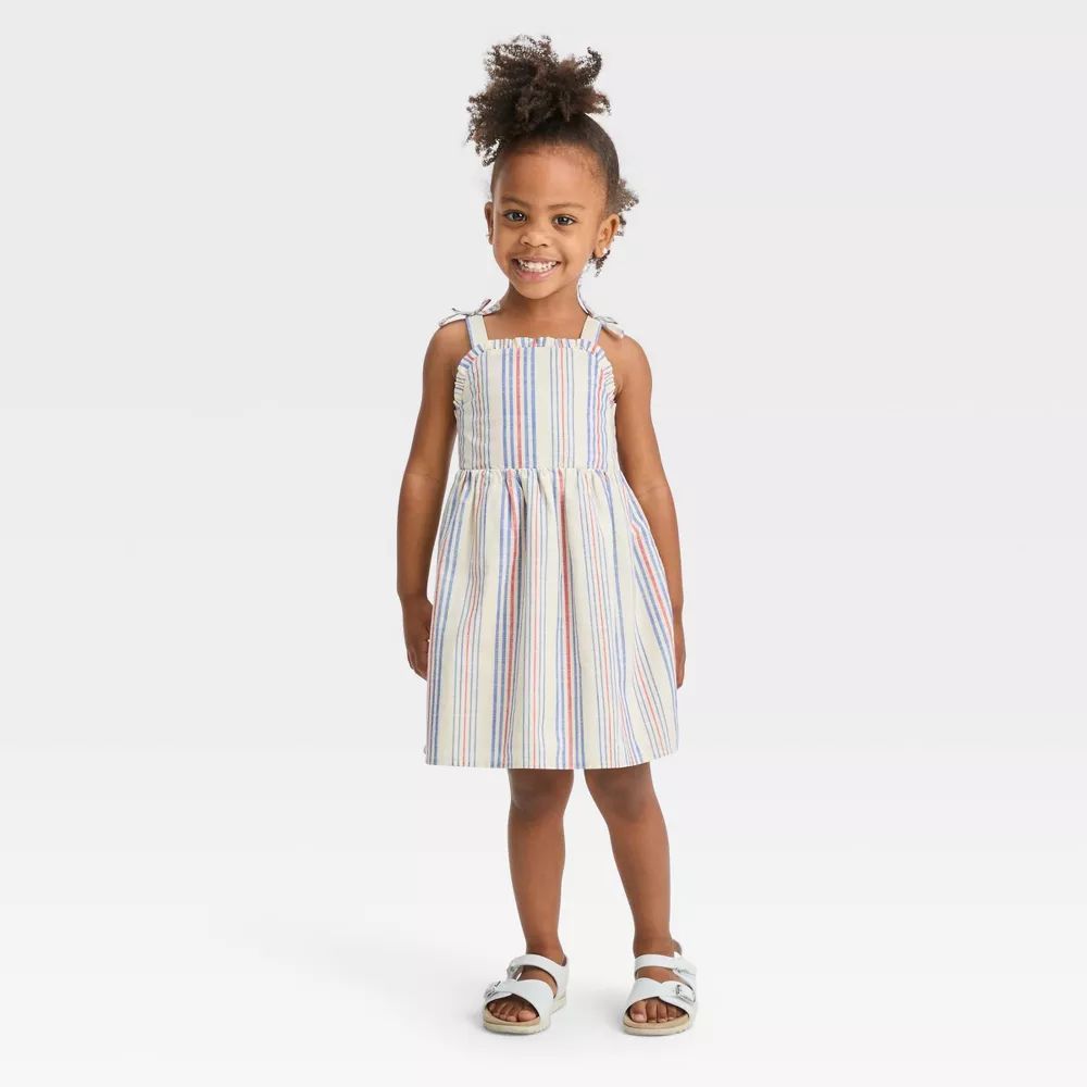 Toddler Girls' Tie-Dye Sleeveless Striped Shoulder Dress - Cat & Jack™ | Target