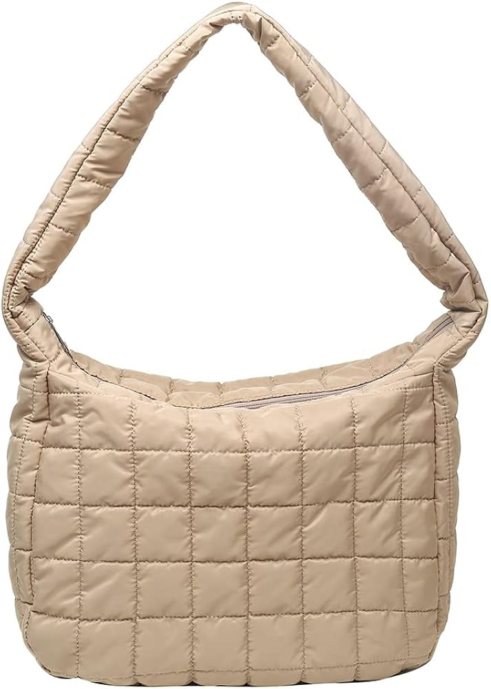Quilted Tote Bags for Women Lightweight Quilted Padding Shoulder Bag Down Cotton Padded Large Tot... | Amazon (US)