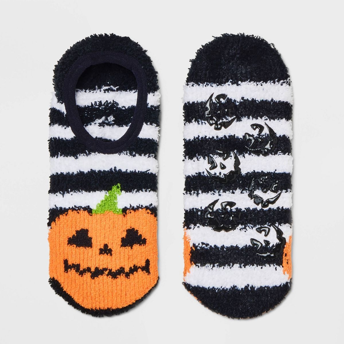Women's Pumpkin Cozy Halloween Pull-On Liner Socks with Grippers - Hyde & EEK! Boutique™ Black/... | Target