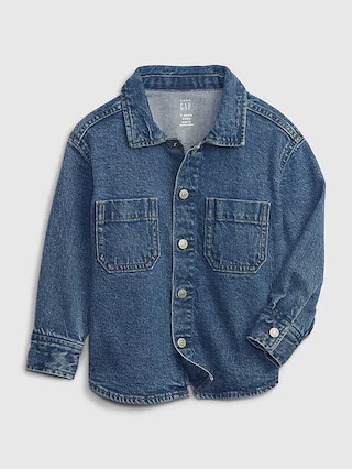 Toddler Oversized Denim Shirt with Washwell | Gap (US)