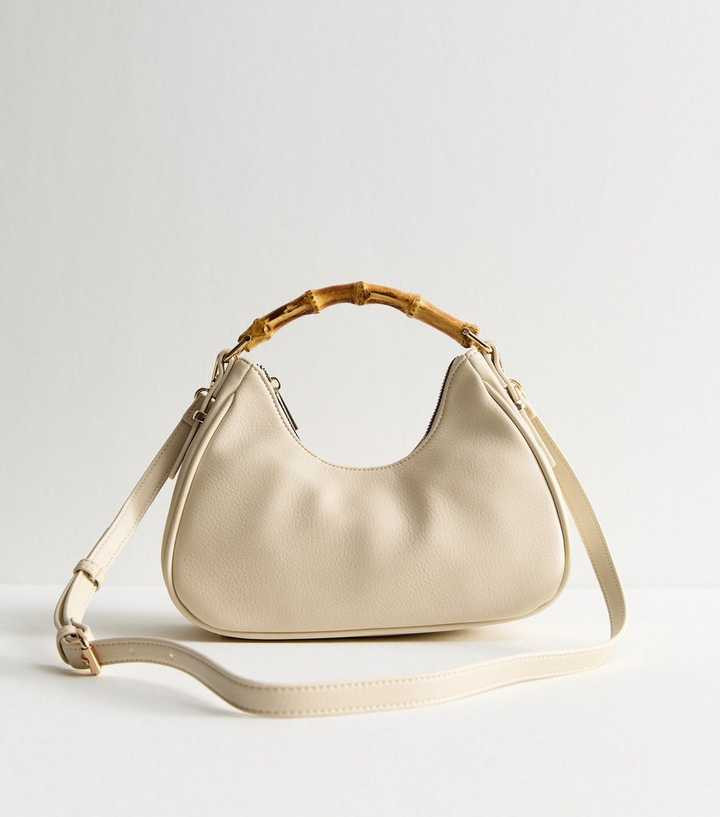 Cream Faux Leather Bamboo Handle Crossbody Bag | New Look | New Look (UK)