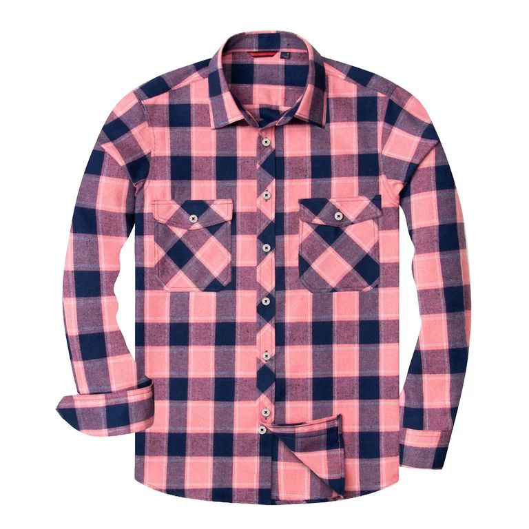 Alimens & Gentle Long Sleeve Button Up Shirt for Men Flannel Shirts Regular Fit | Walmart (US)