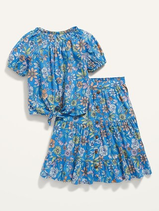 Floral-Print Top & Midi Skirt Set for Toddler Girls | Old Navy (US)