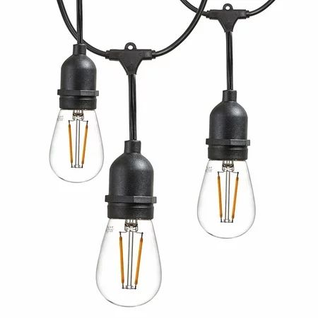 Newhouse Lighting Outdoor String Lights, Commercial Grade LED Hanging Lights, 25-Feet, 9 Light Bulbs | Walmart (US)