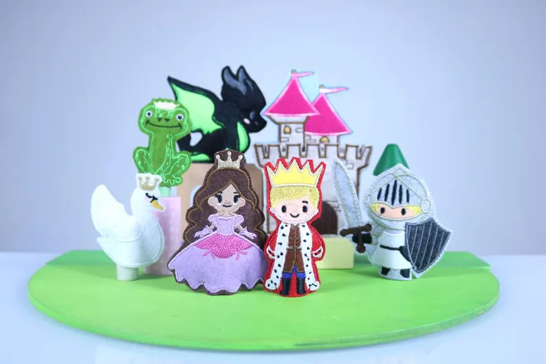 Princess Felt Finger Puppet Set: Storytelling Toy, Handmade in USA | Etsy (US)