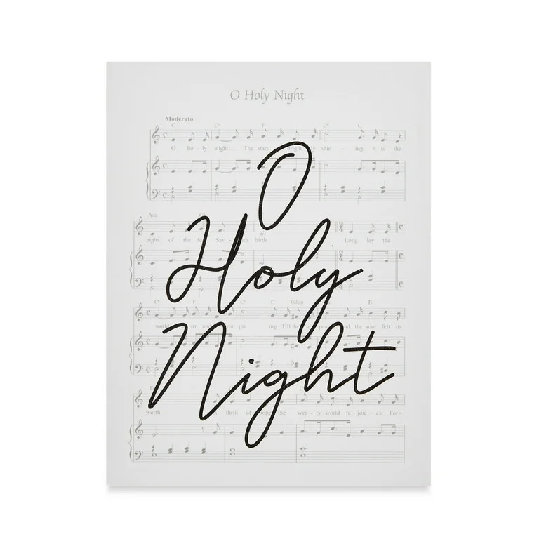 Holy Night Sign Block Sign, White, 6 in, by Holiday Time - Walmart.com | Walmart (US)