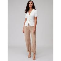 Lucy Mecklenburgh Utility Cargo Trouser - Beige | Very (UK)