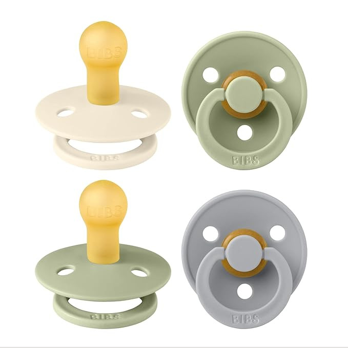 BIBS Colour Soother 4-Pack | BPA Free Dummy Pacifier | Round Nipple | Natural Rubber Latex | Made... | Amazon (US)