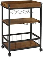 Linon Austin Kitchen Cart, 30.5"W x 18.13"D x 36.25"H, Black | Amazon (US)