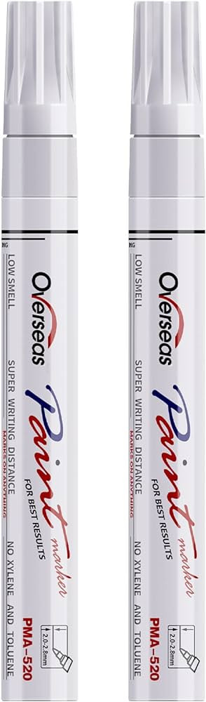 Permanent Paint Pens White Markers - 2 Pack Single color Oil Based Paint Markers, Medium Tip, Qui... | Amazon (US)