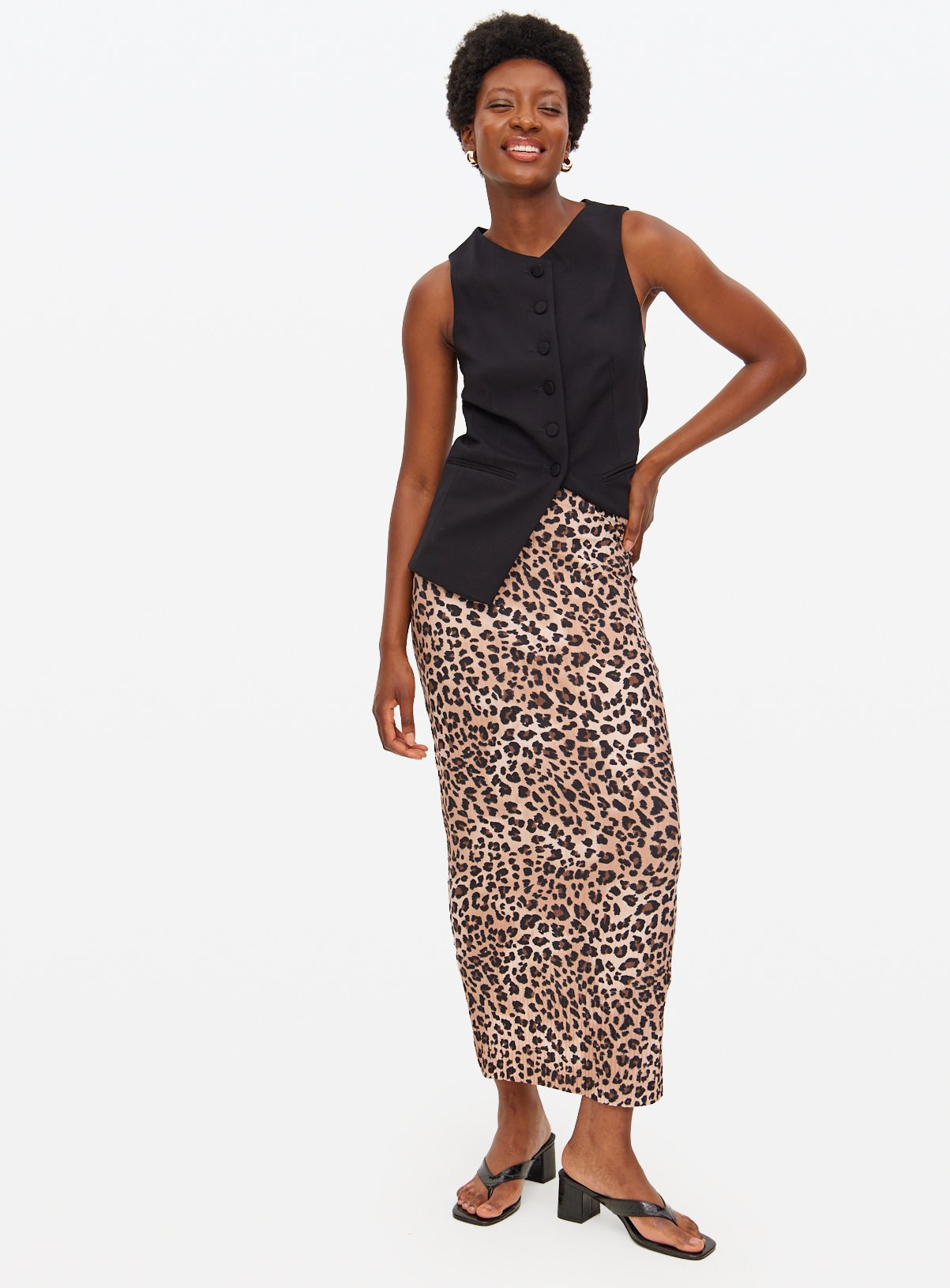 Leopard Printed Plisse Co-ord Maxi Skirt | Tu Clothing