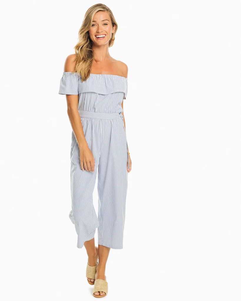 Sybil Off-The-Shoulder Striped Jumpsuit | Southern Tide